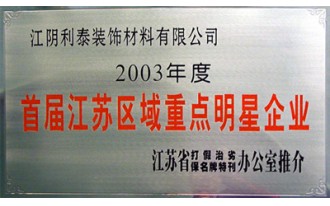 2003年度首届江苏区域重点明星企业
